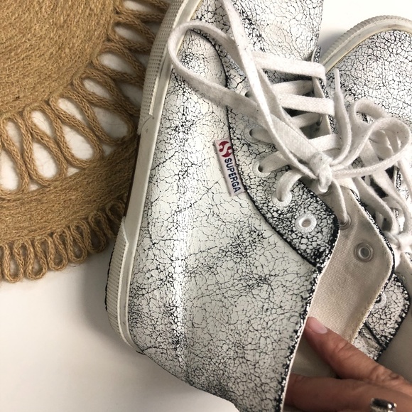 Cracked leather hightop supergas shoes size 7.5 - Picture 9 of 13